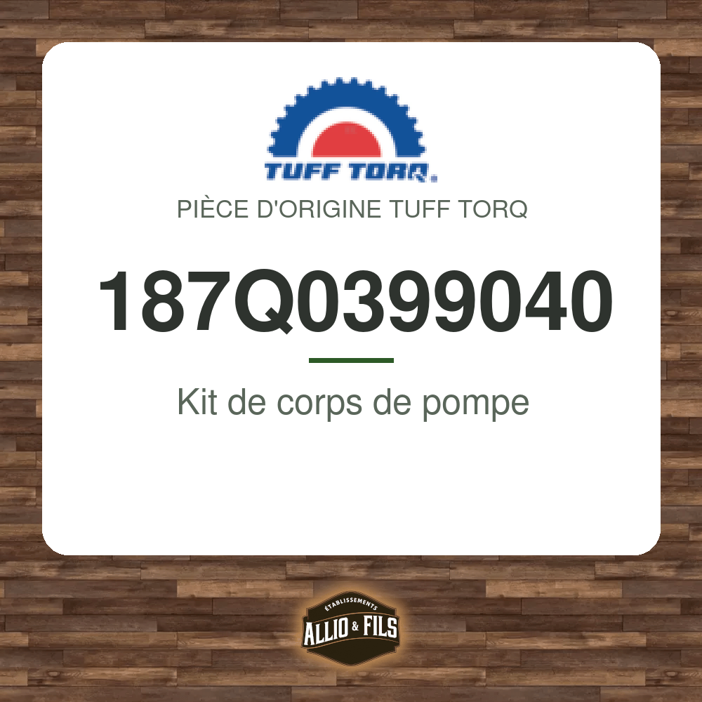 Kit de corps de pompe - Tuff Torq 187Q0399040