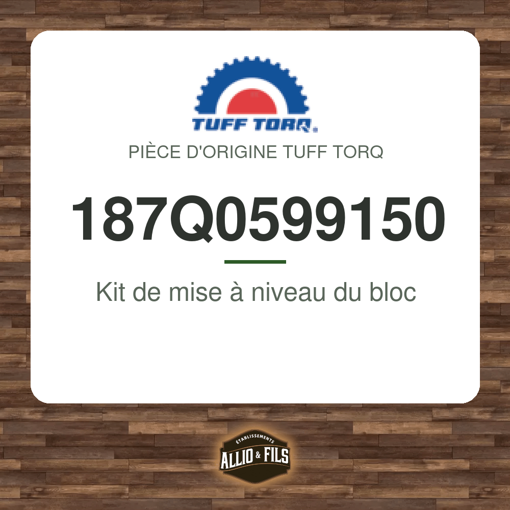 Kit de mise à niveau du bloc - Tuff Torq 187Q0599150