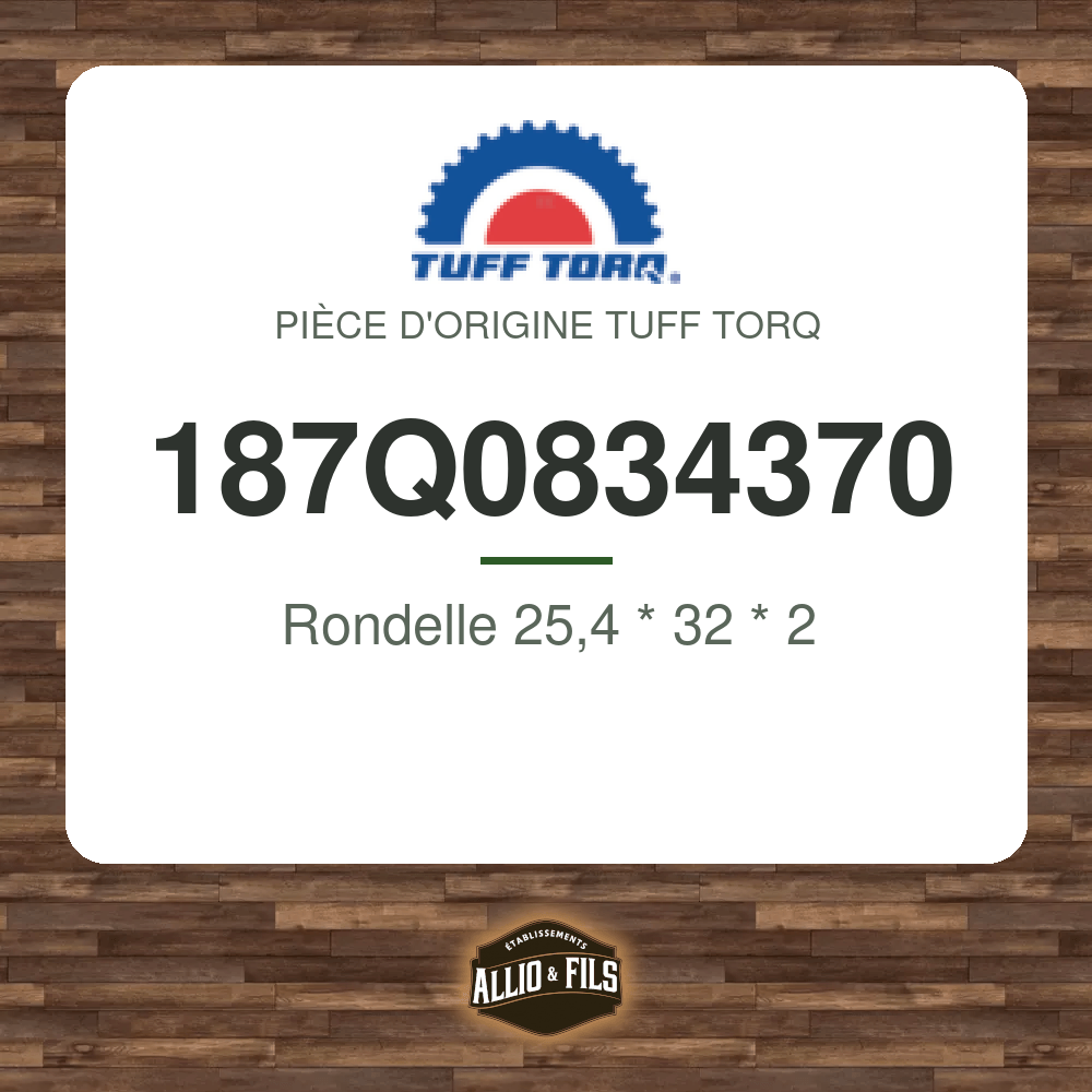 Rondelle 25,4 * 32 * 2 - Tuff Torq 187Q0834370