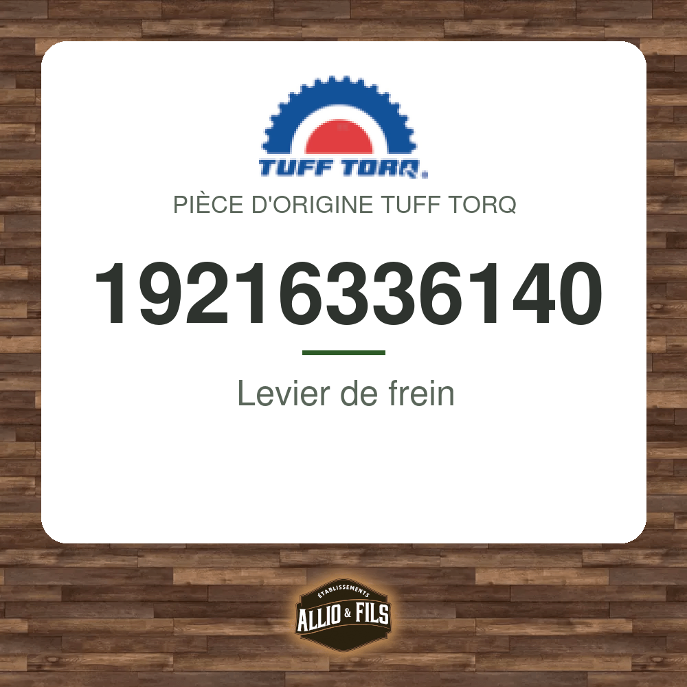 Levier de frein - Tuff Torq 19216336140