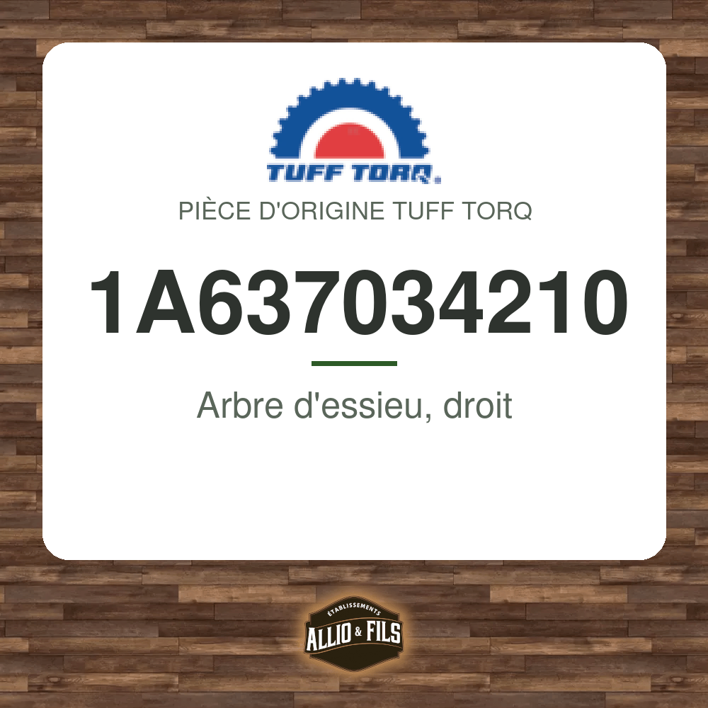 Arbre d'essieu, droit - Tuff Torq 1A637034210