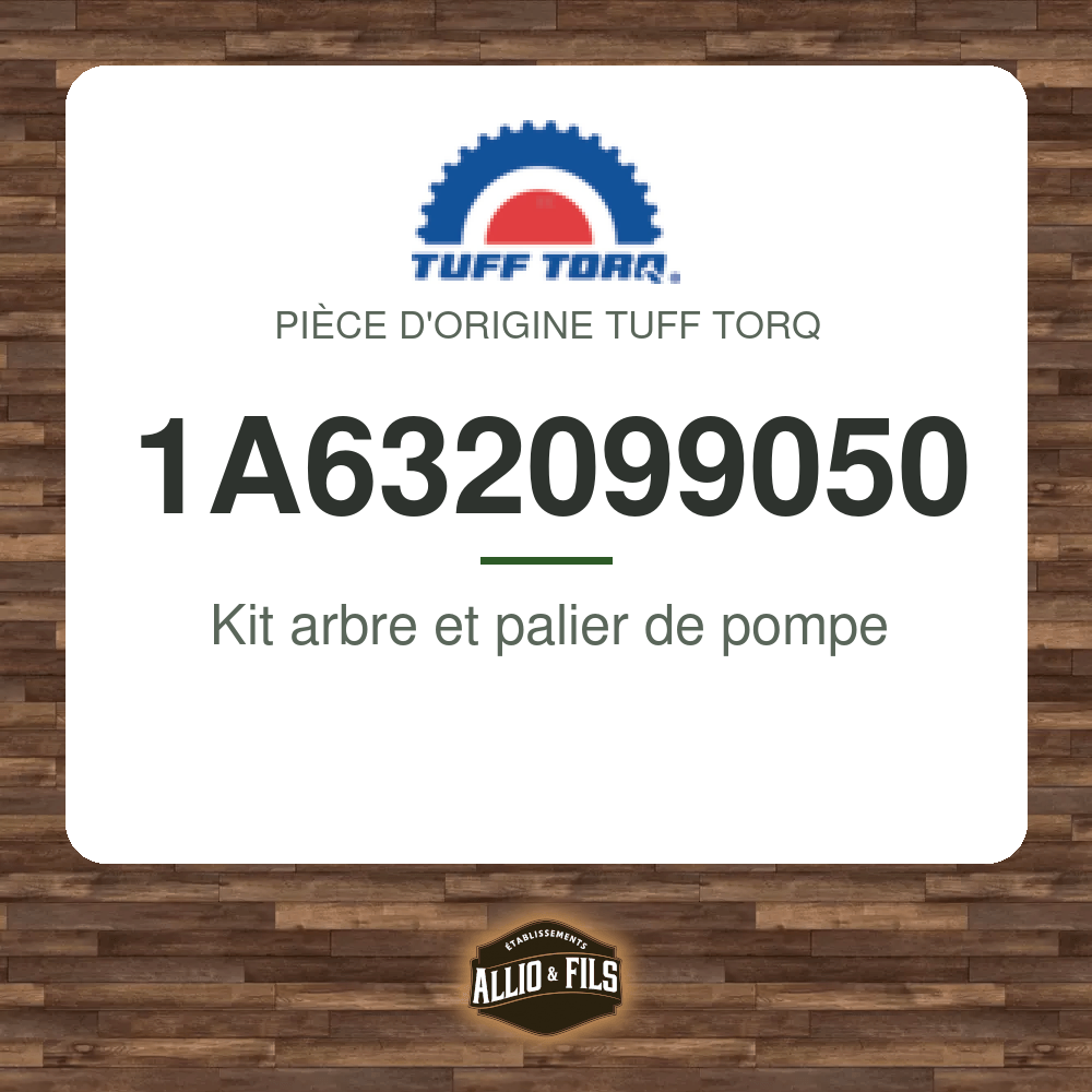 Kit arbre et palier de pompe - Tuff Torq 1A632099050