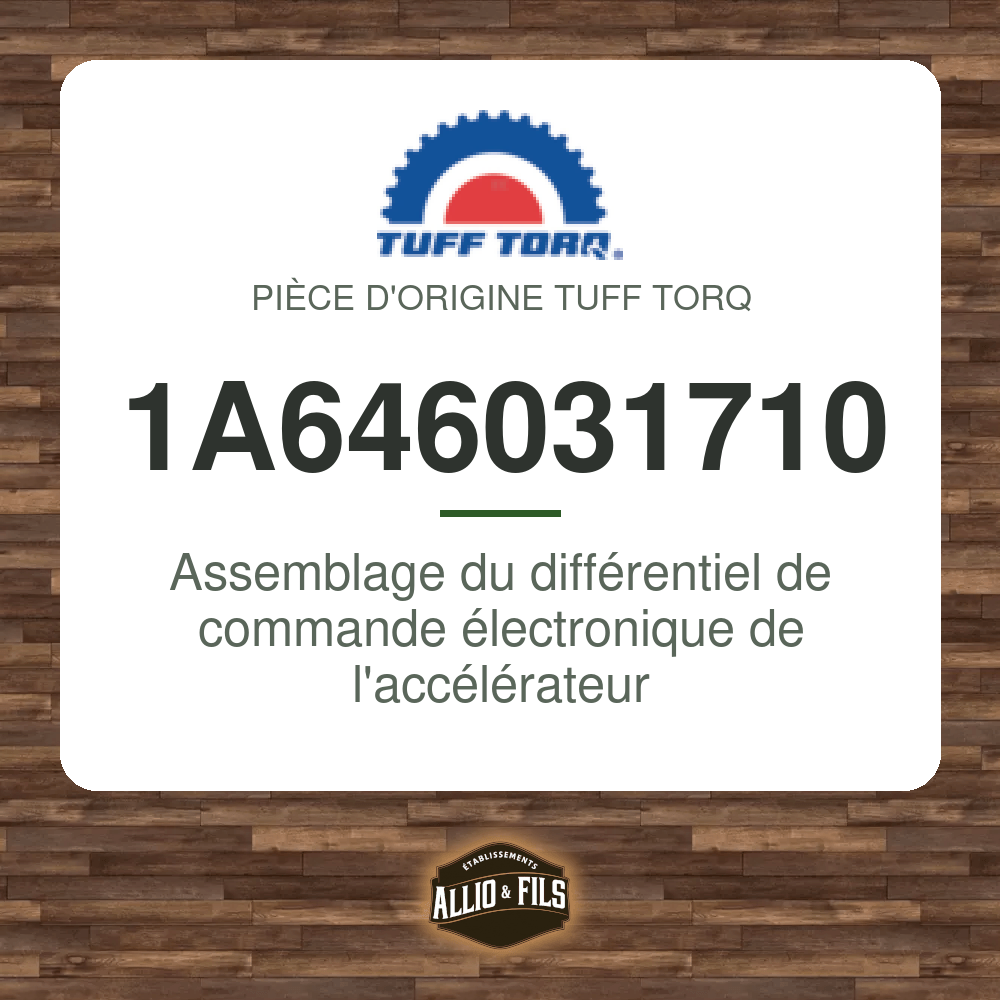 Assemblage du différentiel de commande électronique de l'accélérateur - Tuff Torq 1A646031710