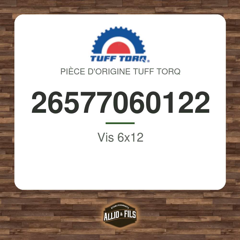 Vis 6x12 - Tuff Torq 26577060122