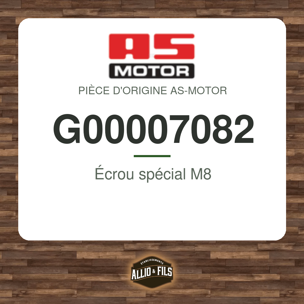 Écrou spécial M8 - AS-Motor G00007082