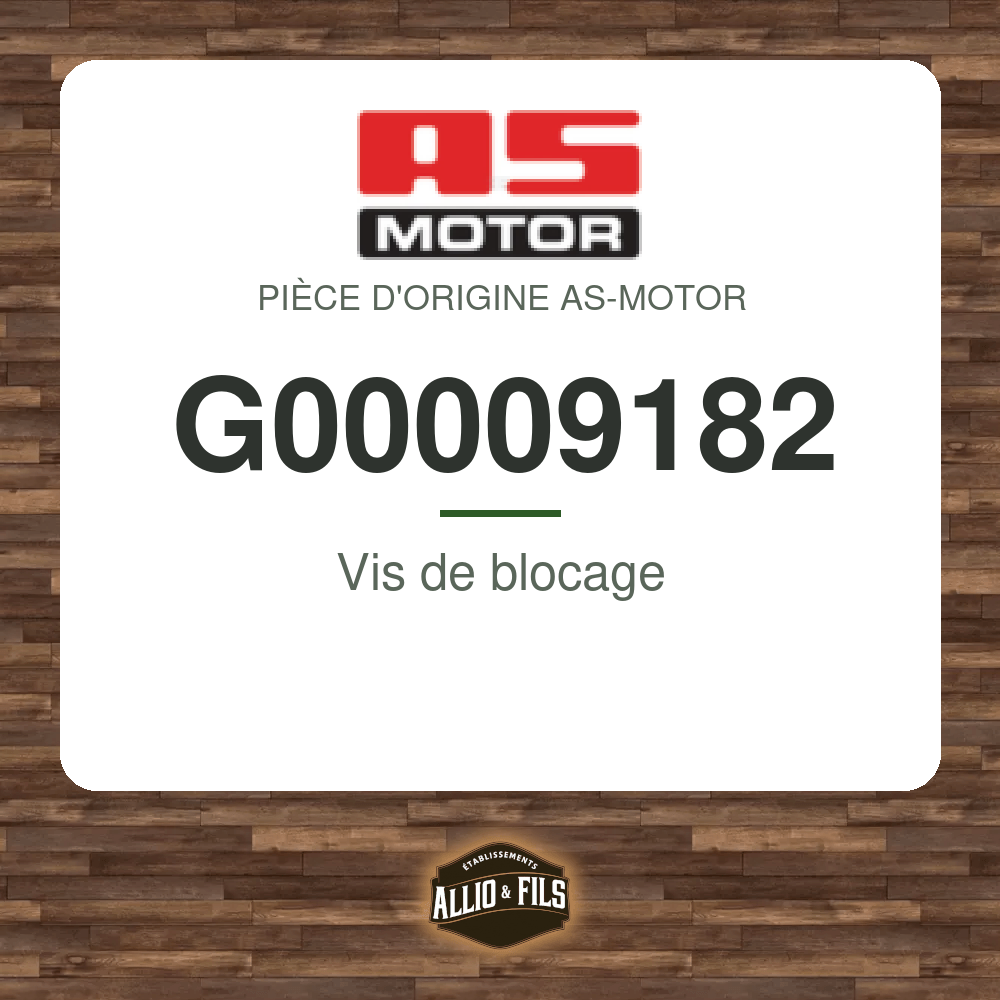Vis de blocage - AS-Motor G00009182