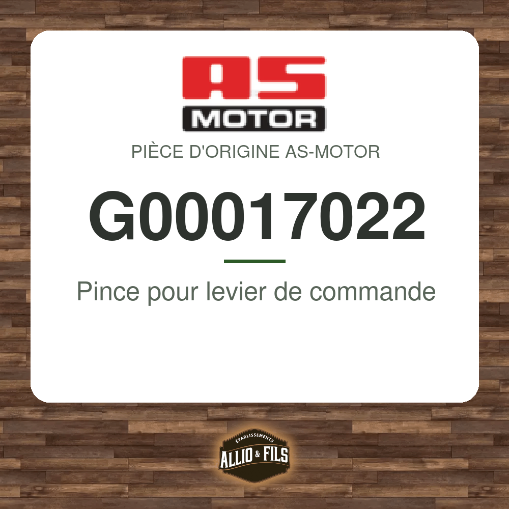 Pince pour levier de commande - AS-Motor G00017022