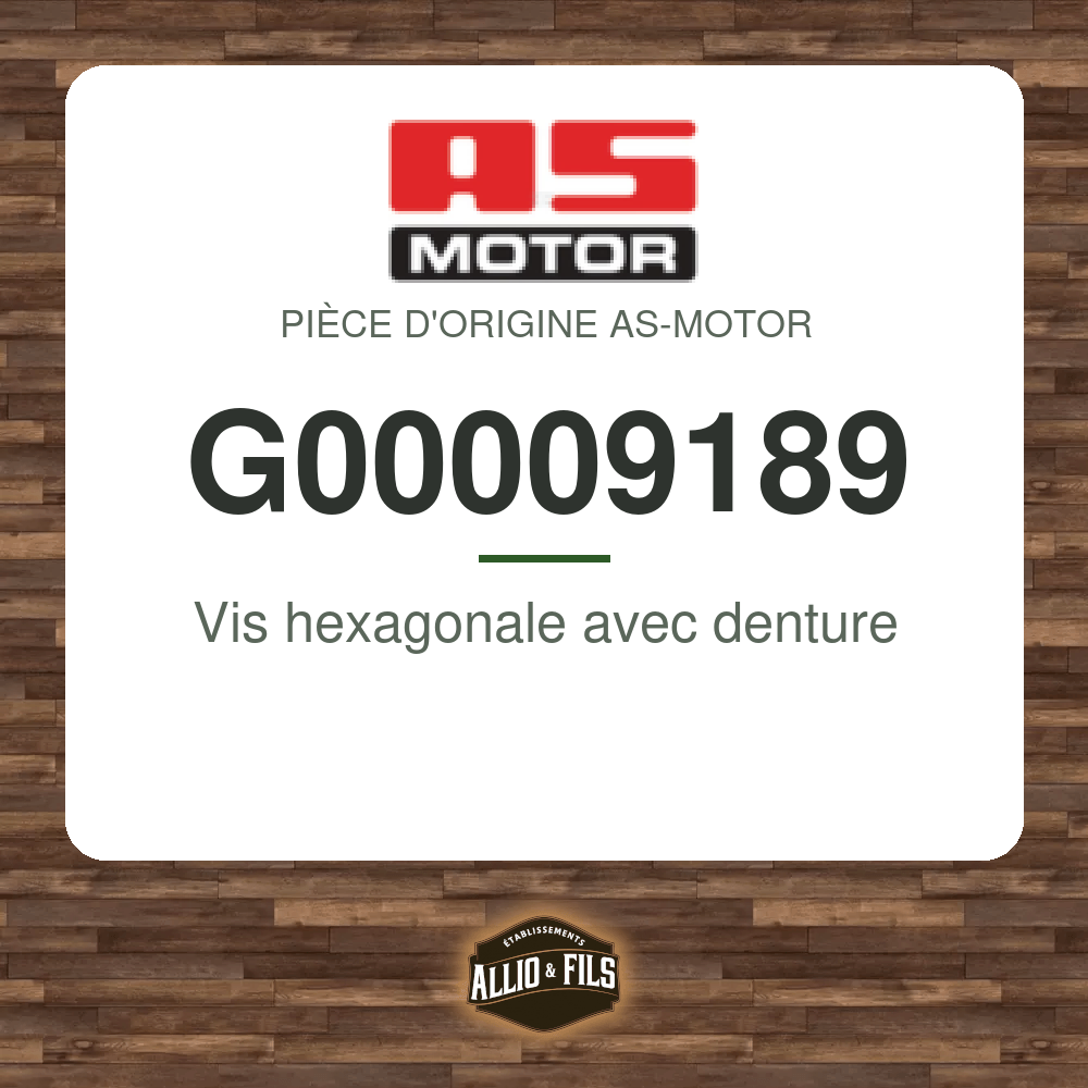 Vis hexagonale avec denture - AS-Motor G00009189