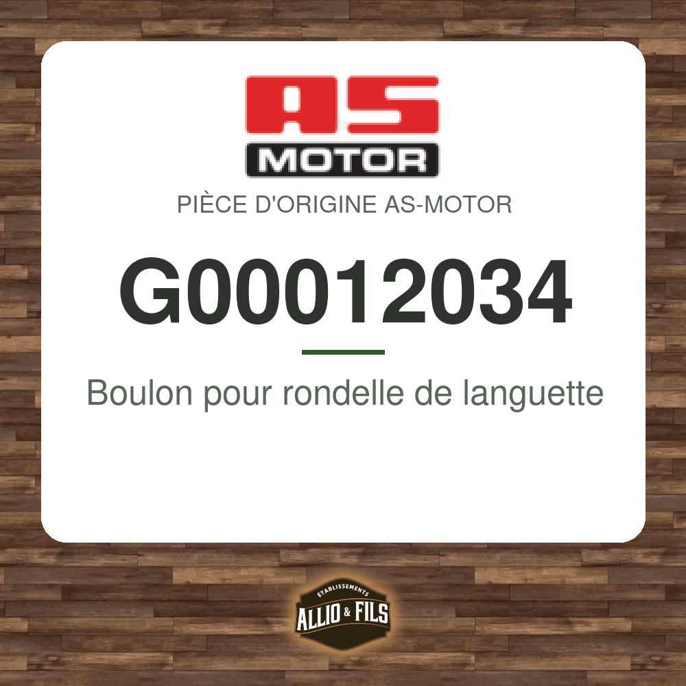 Boulon pour rondelle de languette - AS-Motor G00012034