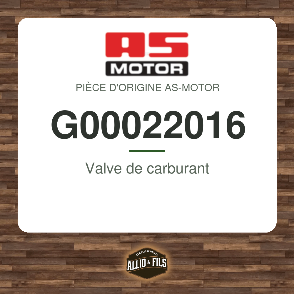 Valve de carburant - AS-Motor G00022016