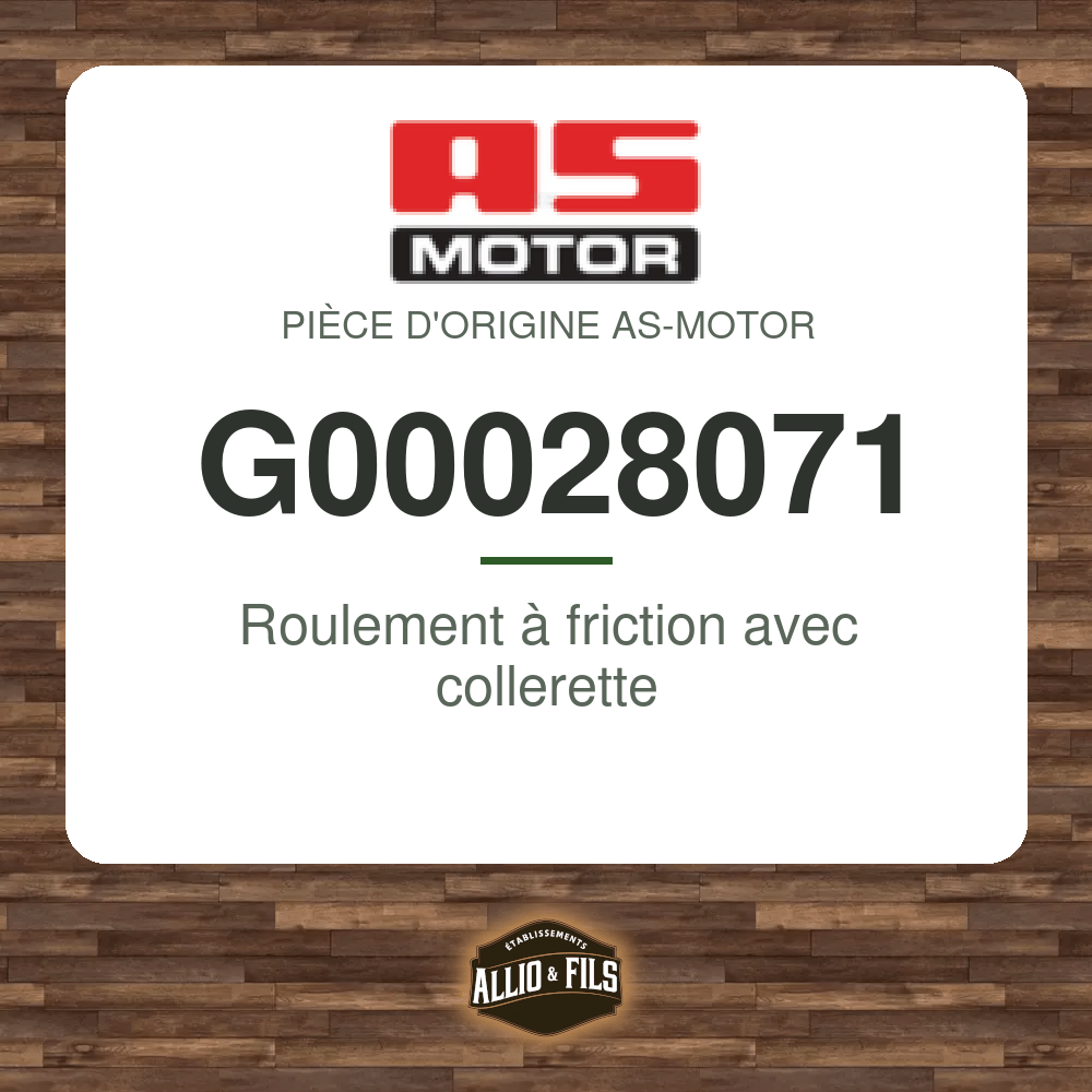 Roulement à friction avec collerette - AS-Motor G00028071