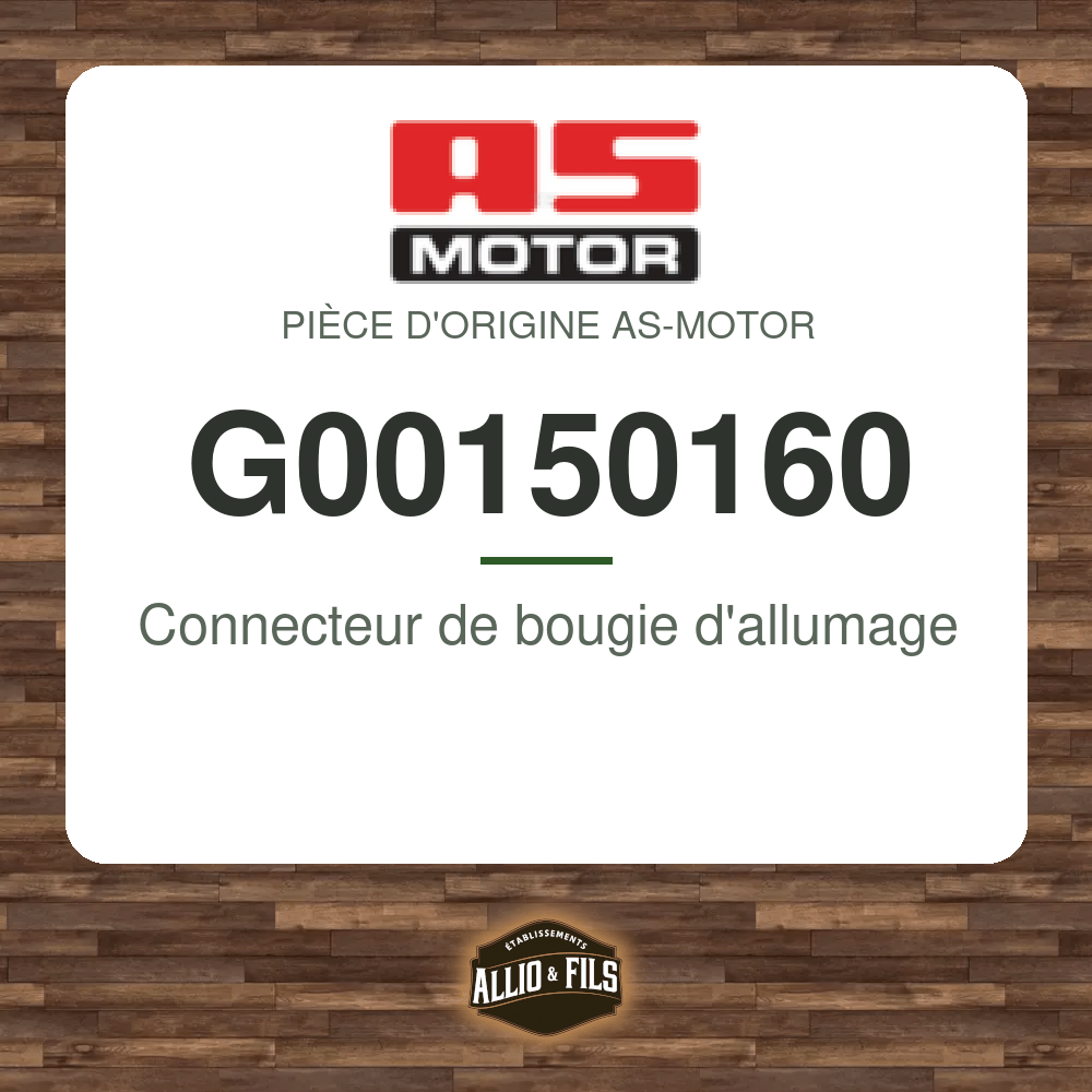 Connecteur de bougie d'allumage - AS-Motor G00150160