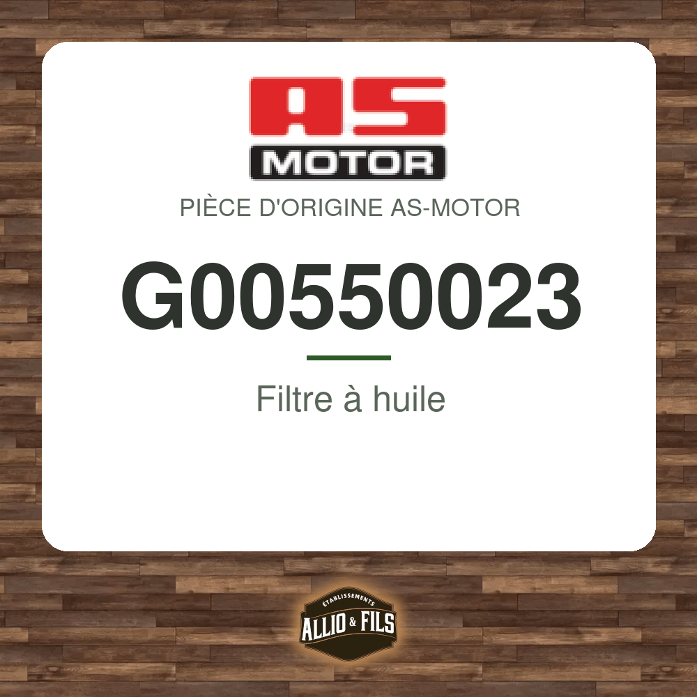 Filtre à huile - AS-Motor G00550023