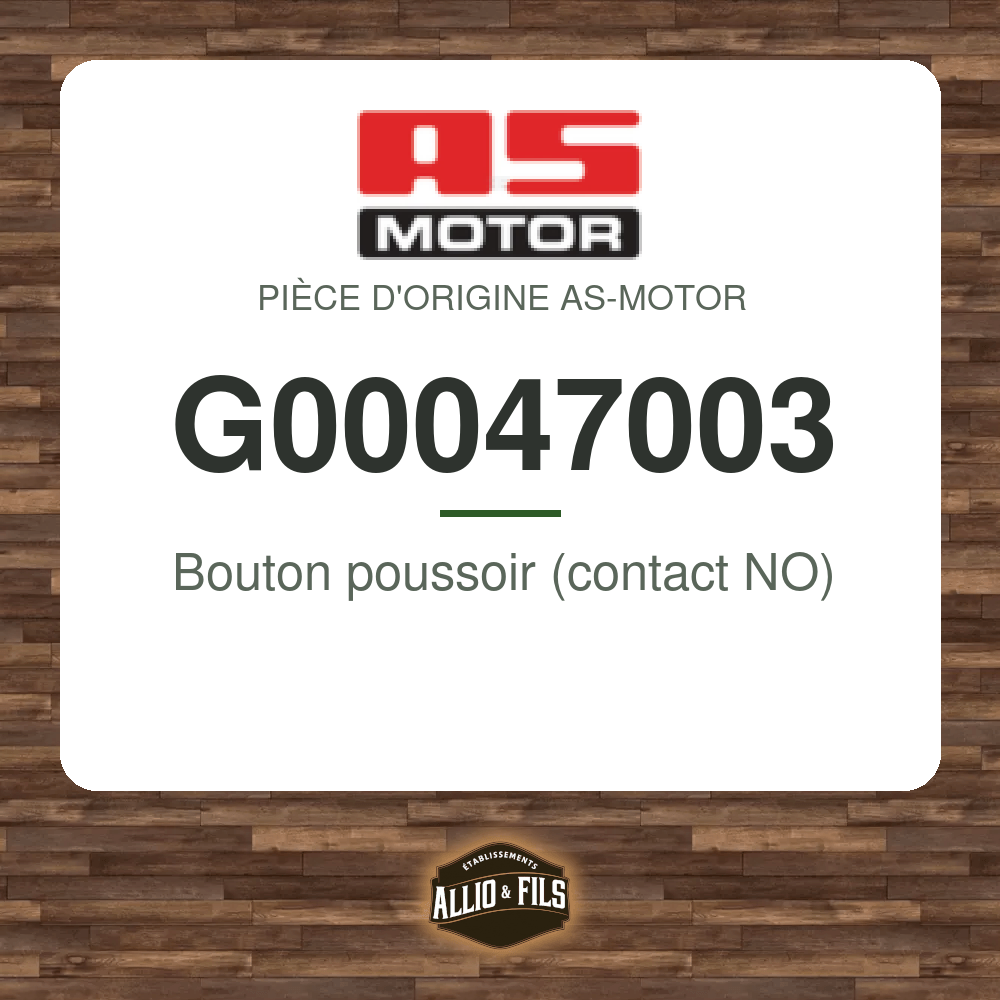 Bouton poussoir (contact NO) - AS-Motor G00047003