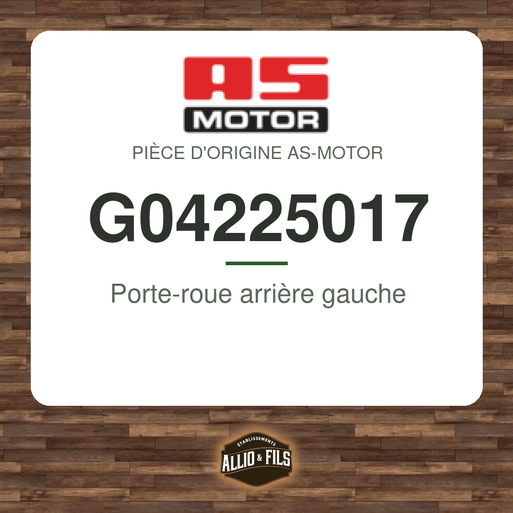 Porte-roue arrière gauche - AS-Motor G04225017