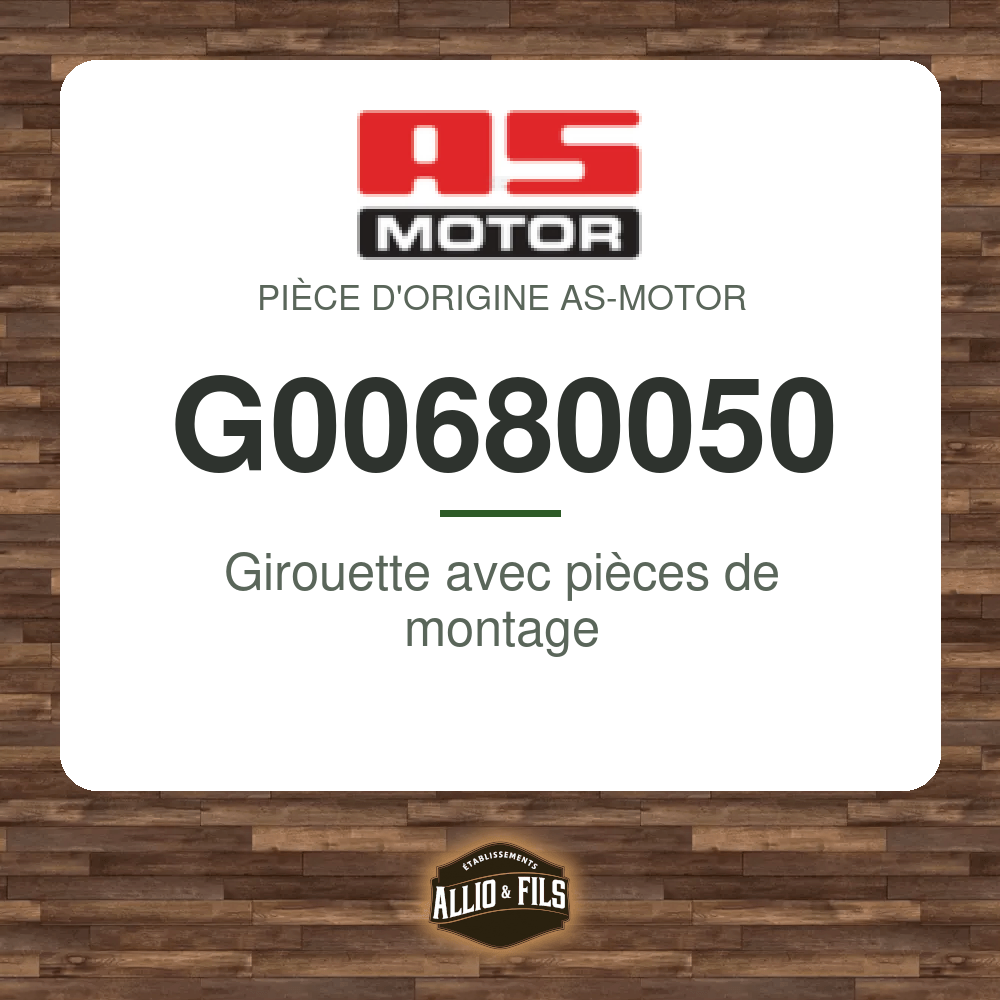 Girouette avec pièces de montage - AS-Motor G00680050