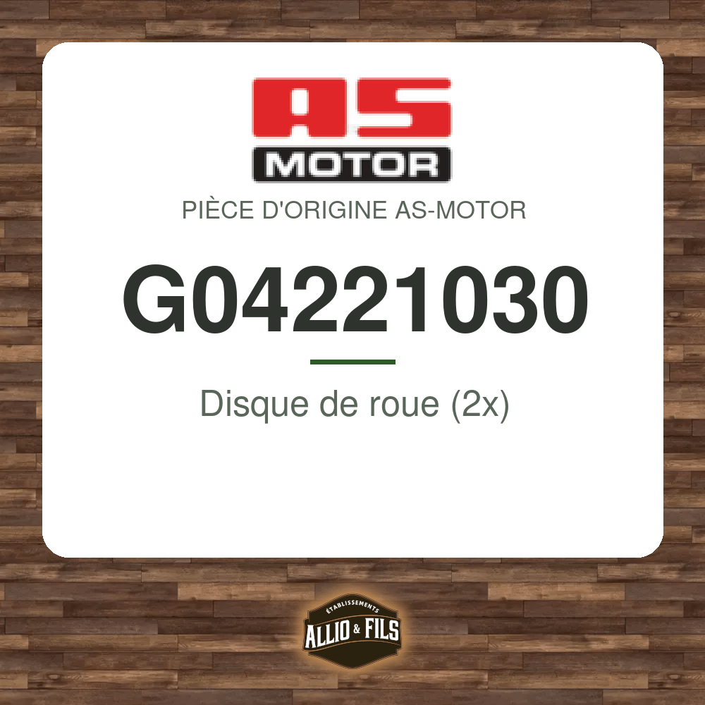 Disque de roue (2x) - AS-Motor G04221030