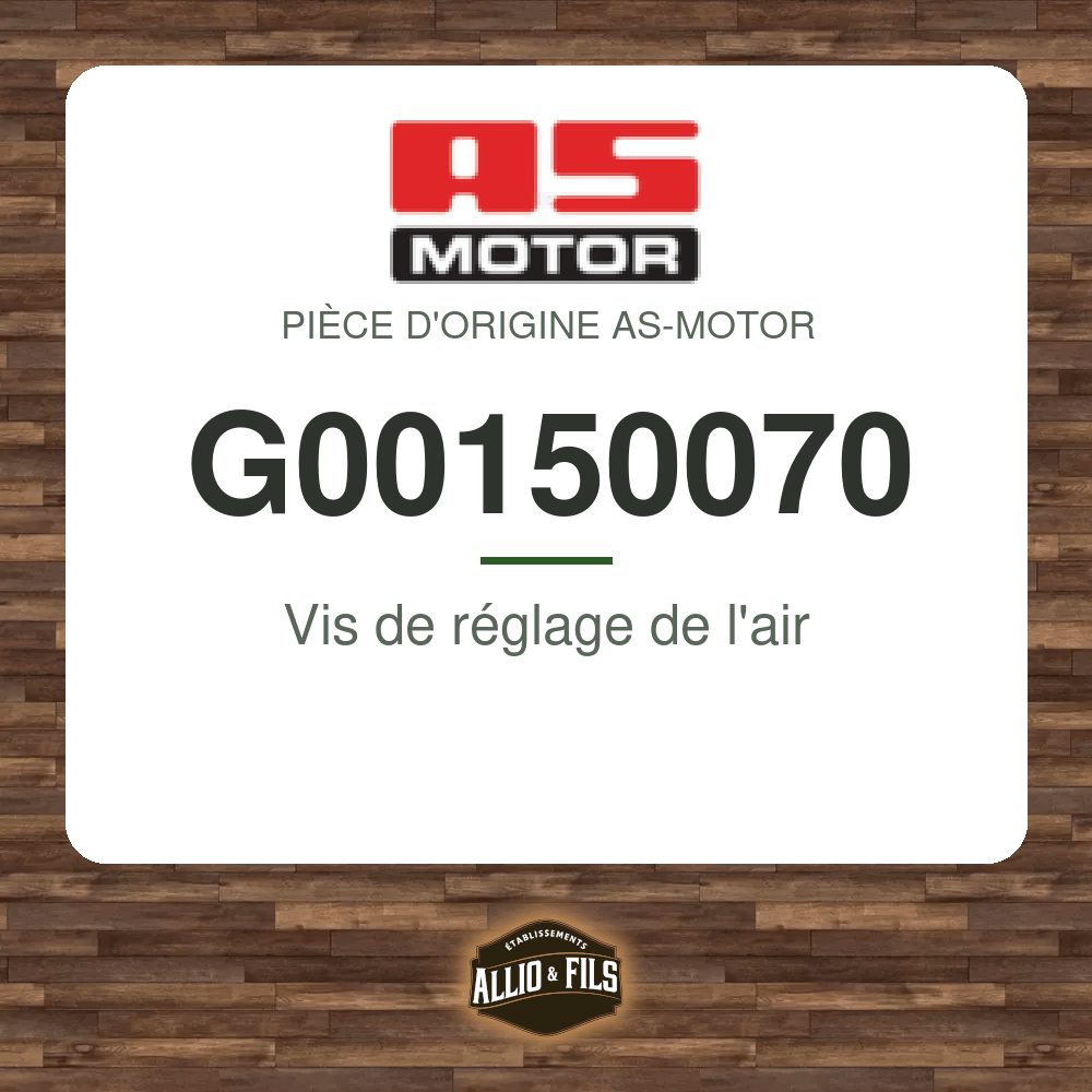 Vis de réglage de l'air - AS-Motor G00150070