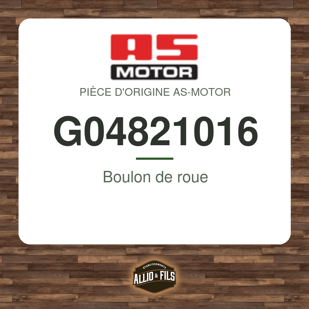 Boulon de roue - AS-Motor G04821016