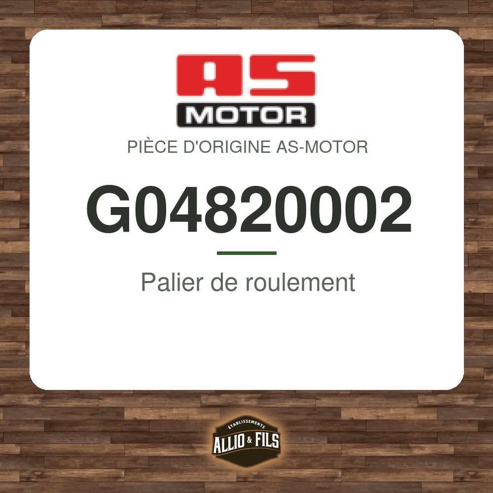 Palier de roulement - AS-Motor G04820002