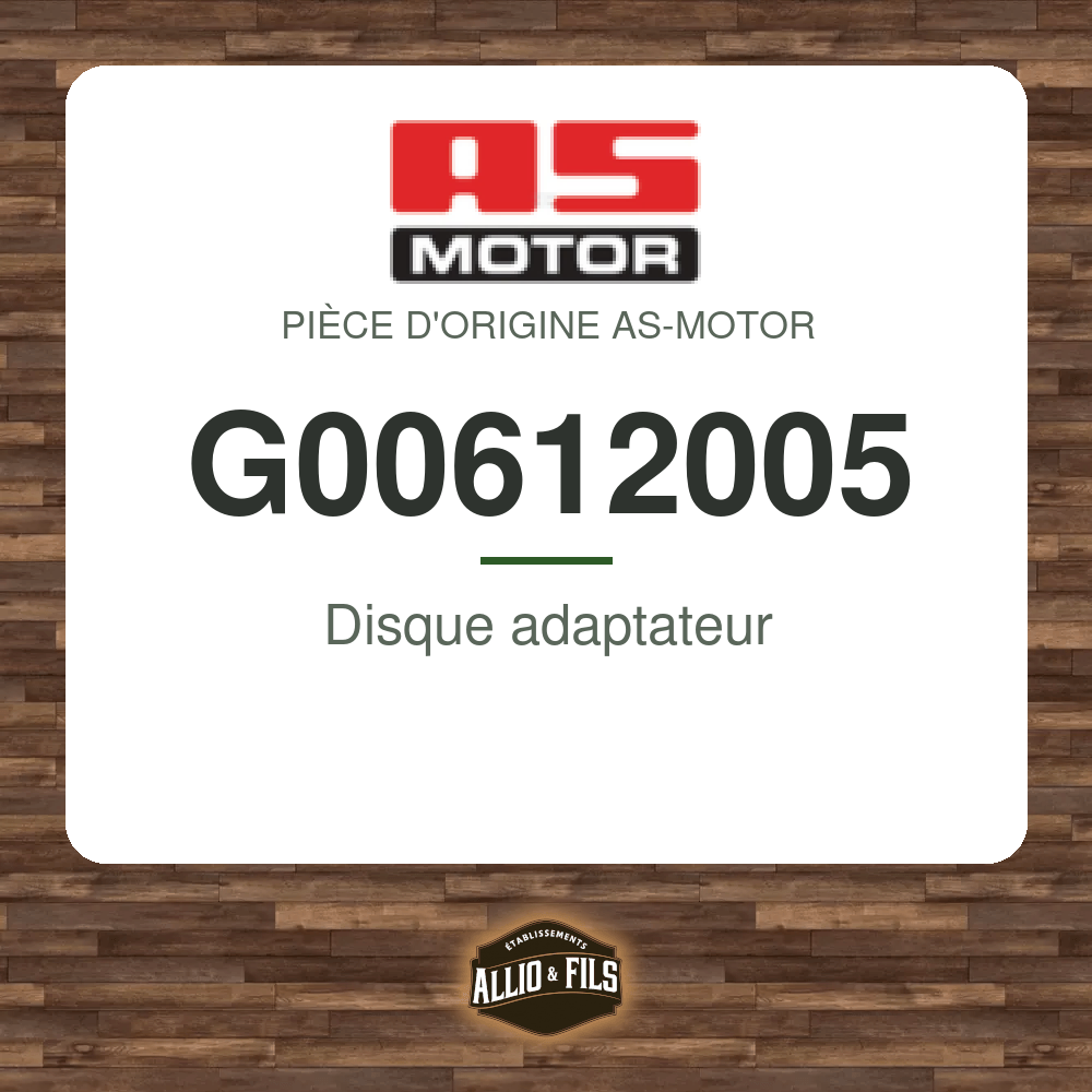 Disque adaptateur - AS-Motor G00612005