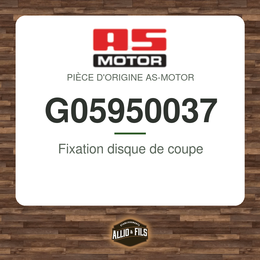 Fixation disque de coupe - AS-Motor G05950037