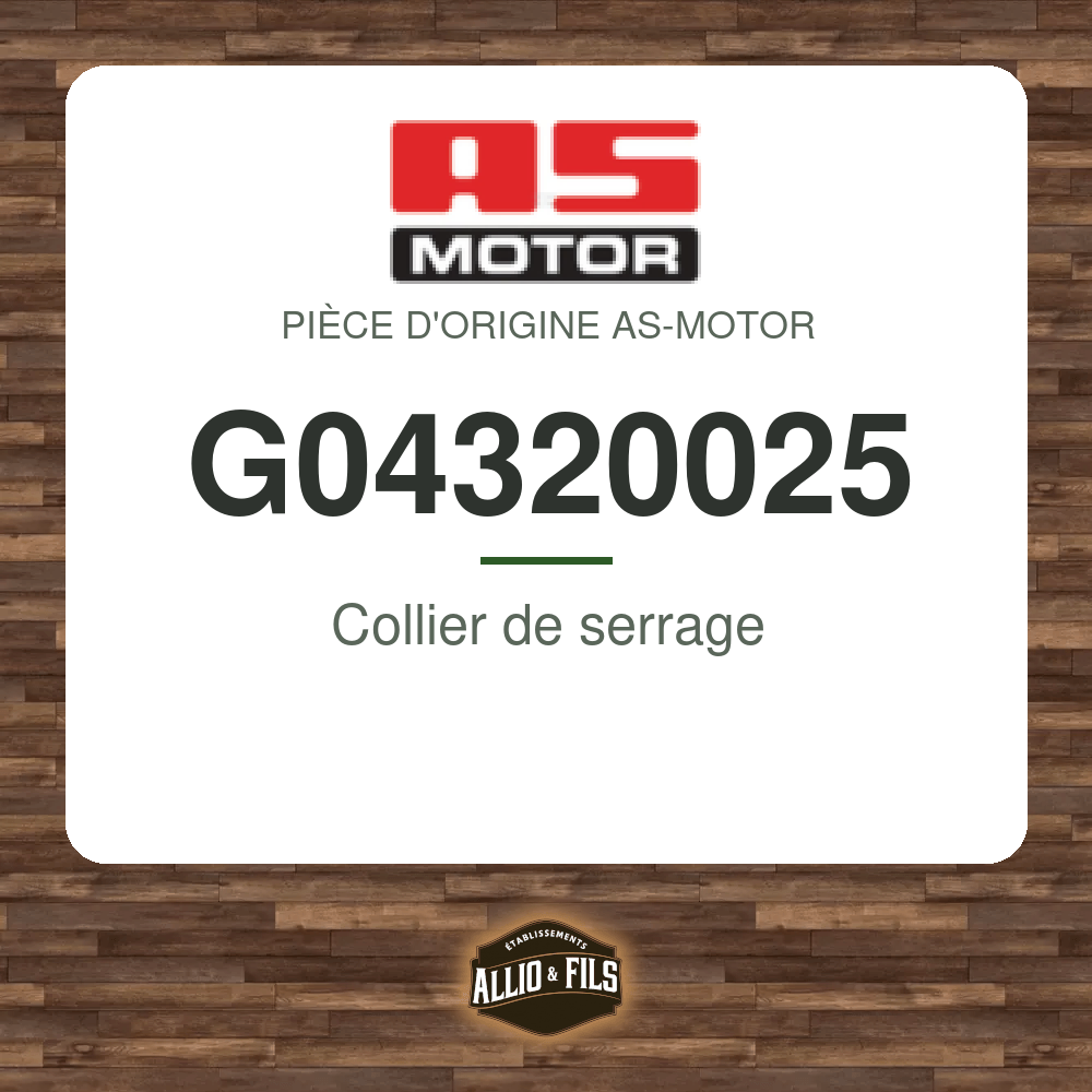 Collier de serrage - AS-Motor G04320025