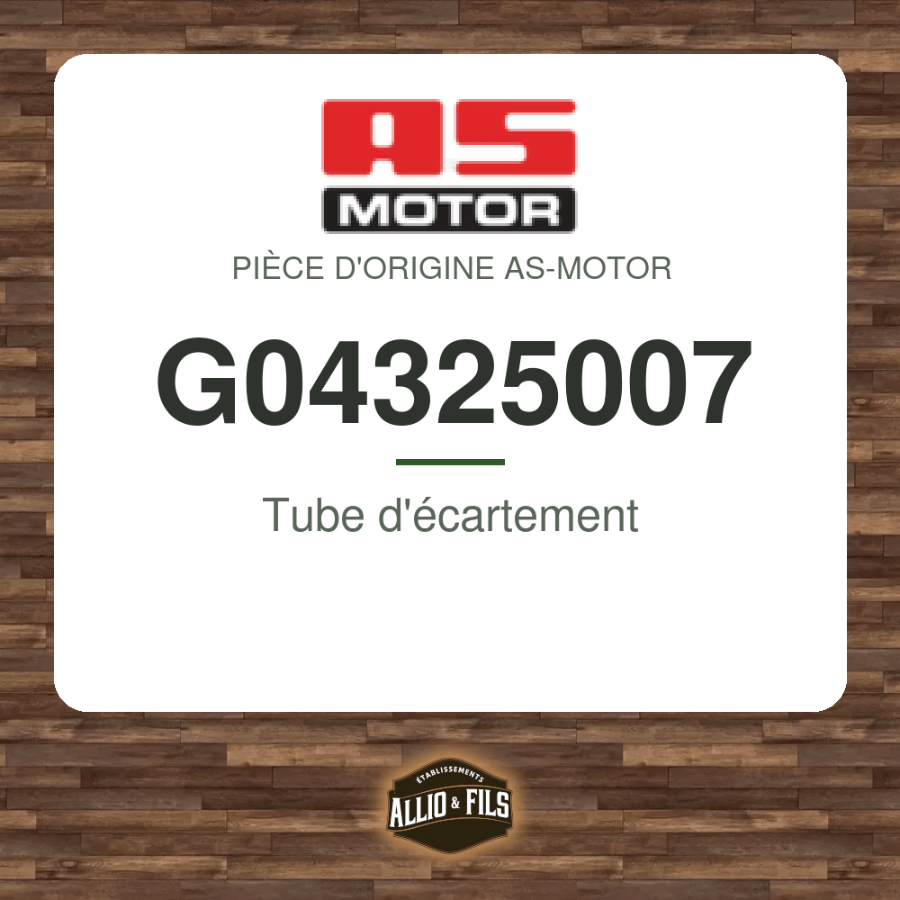 Tube d'écartement - AS-Motor G04325007
