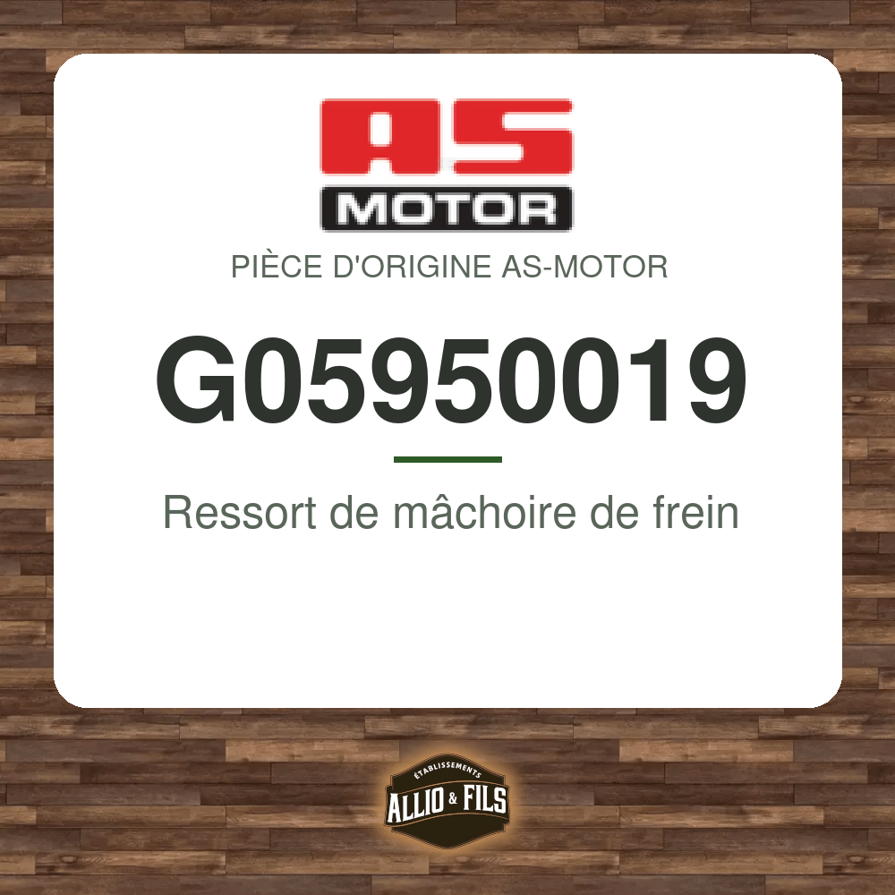 Ressort de mâchoire de frein - AS-Motor G05950019