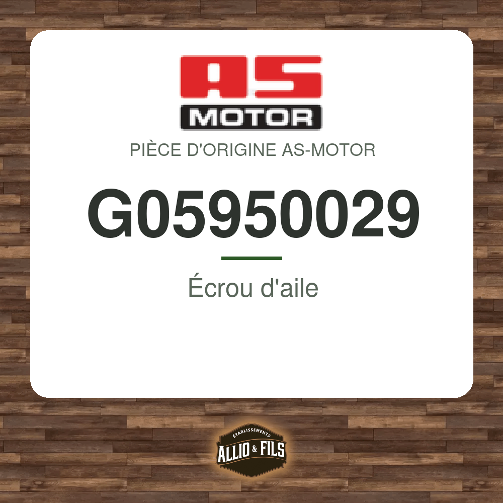 Écrou d'aile - AS-Motor G05950029