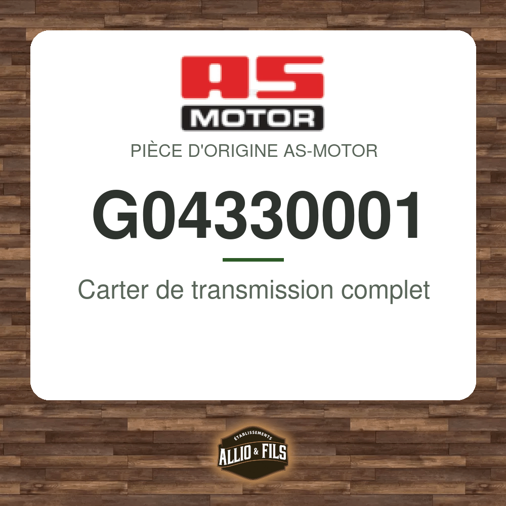 Carter de transmission complet - AS-Motor G04330001