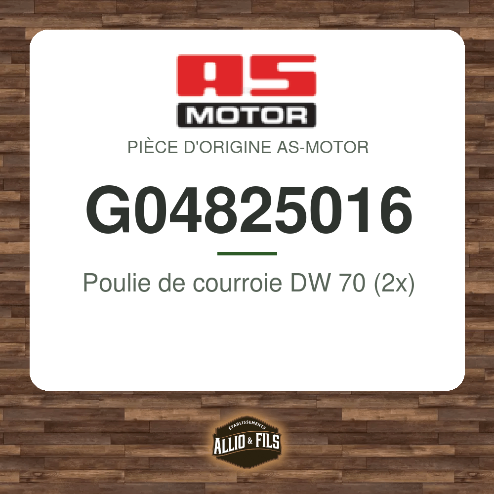 Poulie de courroie DW 70 (2x) - AS-Motor G04825016