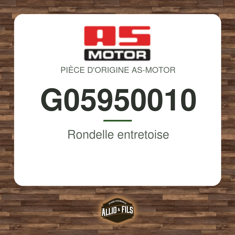 Rondelle entretoise - AS-Motor G05950010