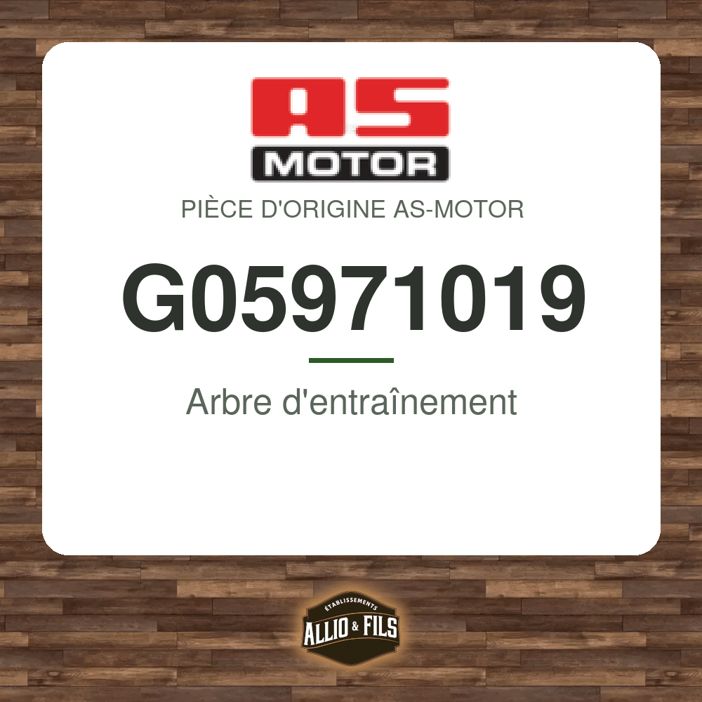 Arbre d'entraînement - AS-Motor G05971019