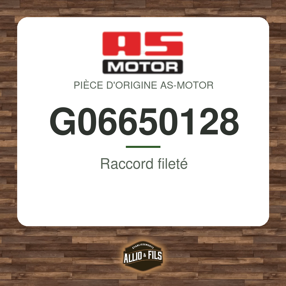 Raccord fileté - AS-Motor G06650128