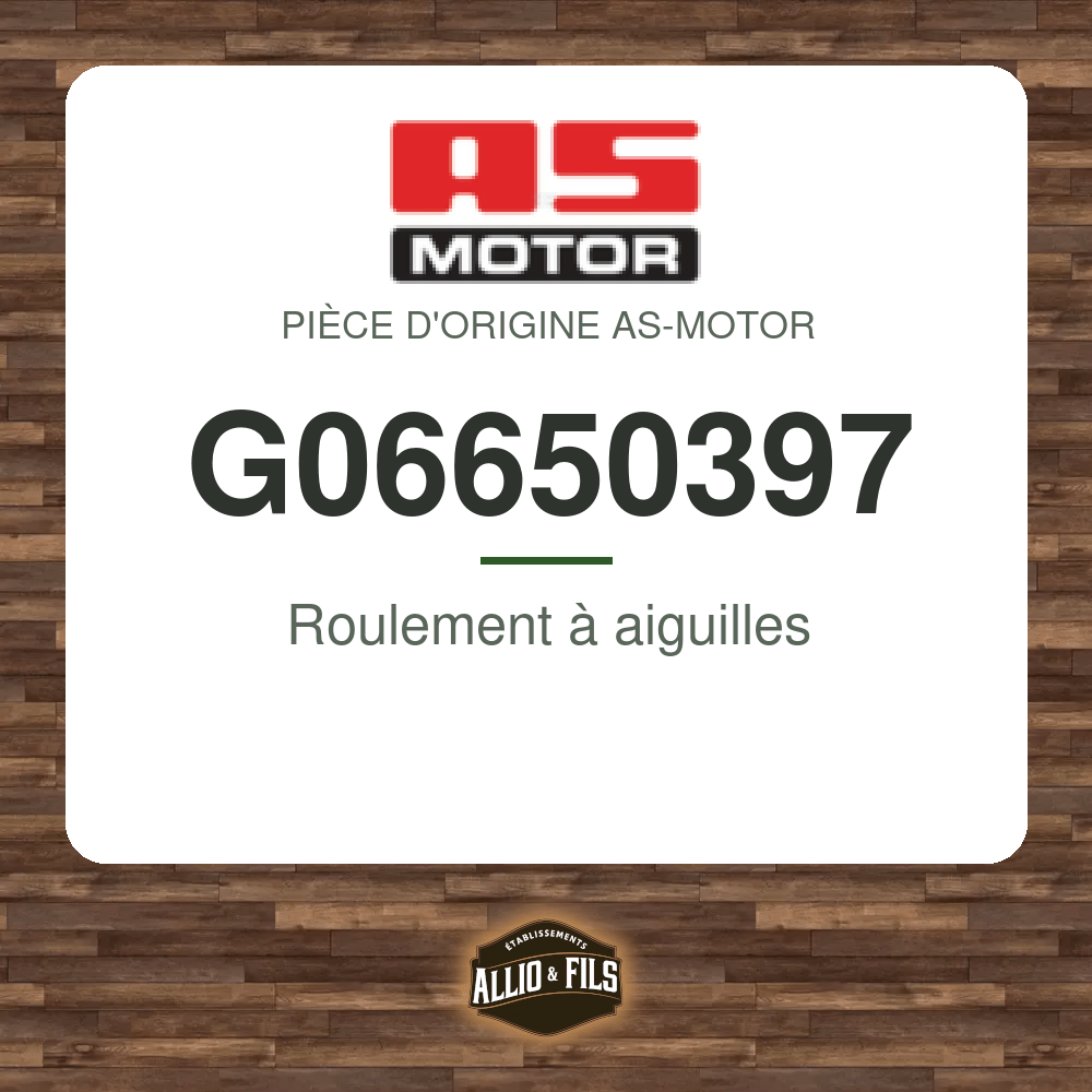 Roulement à aiguilles - AS-Motor G06650397