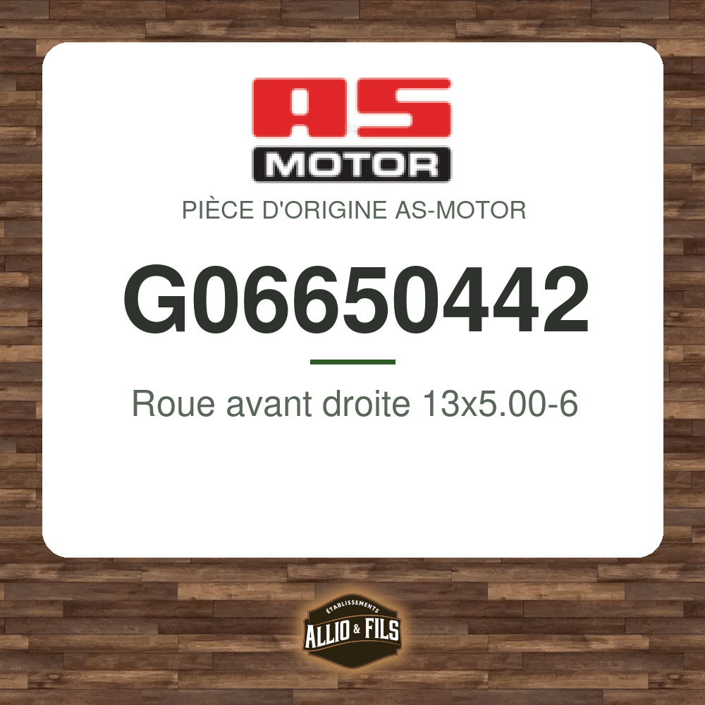 Roue avant droite 13x5.00-6 - AS-Motor G06650442