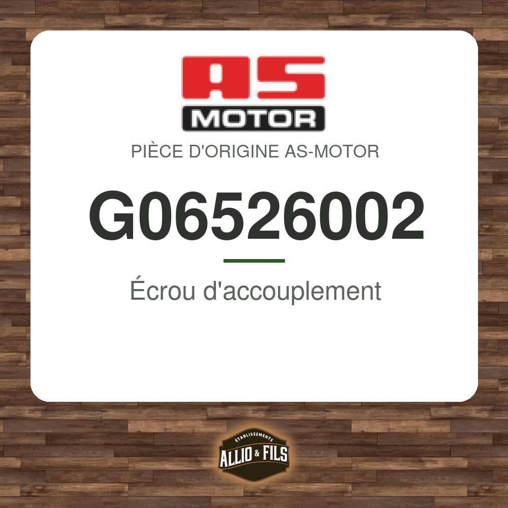 Écrou d'accouplement - AS-Motor G06526002