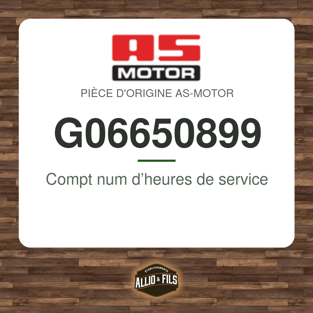 Compt num d’heures de service - AS-Motor G06650899