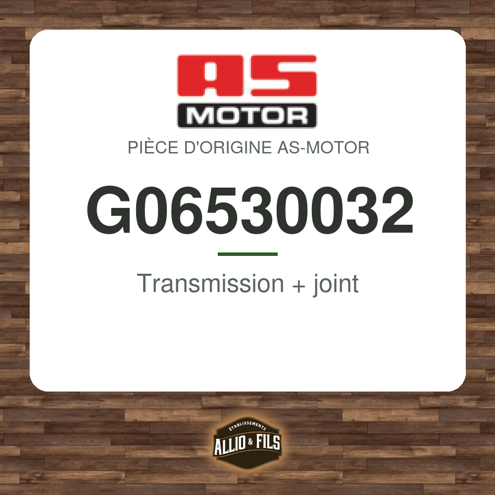 Transmission + joint - AS-Motor G06530032