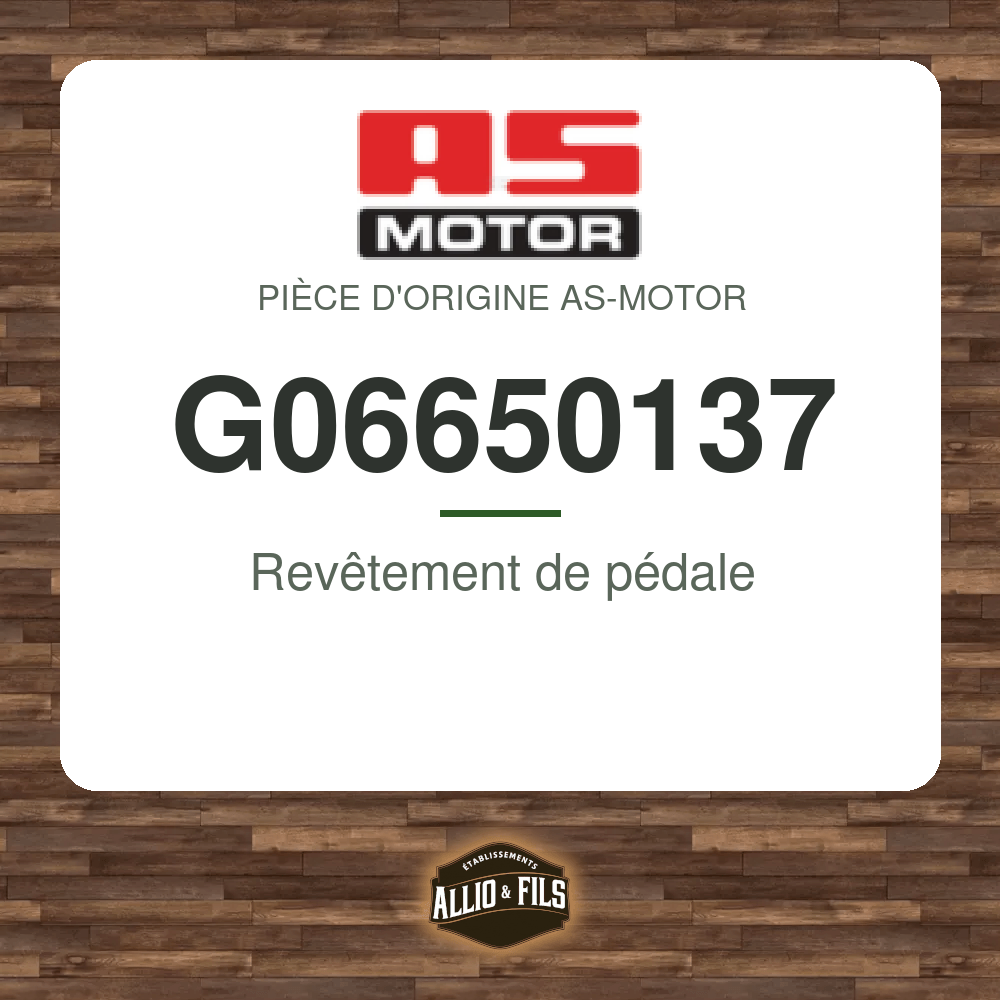 Revêtement de pédale - AS-Motor G06650137