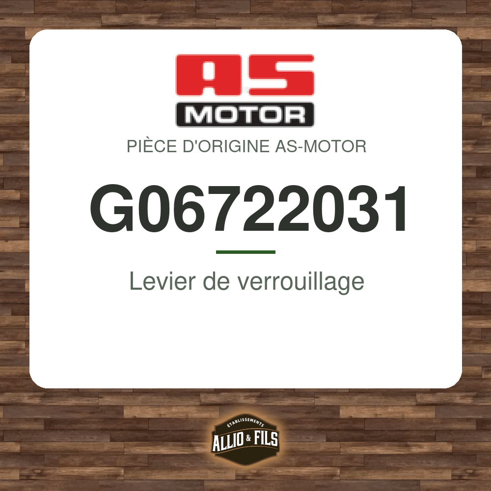 Levier de verrouillage - AS-Motor G06722031