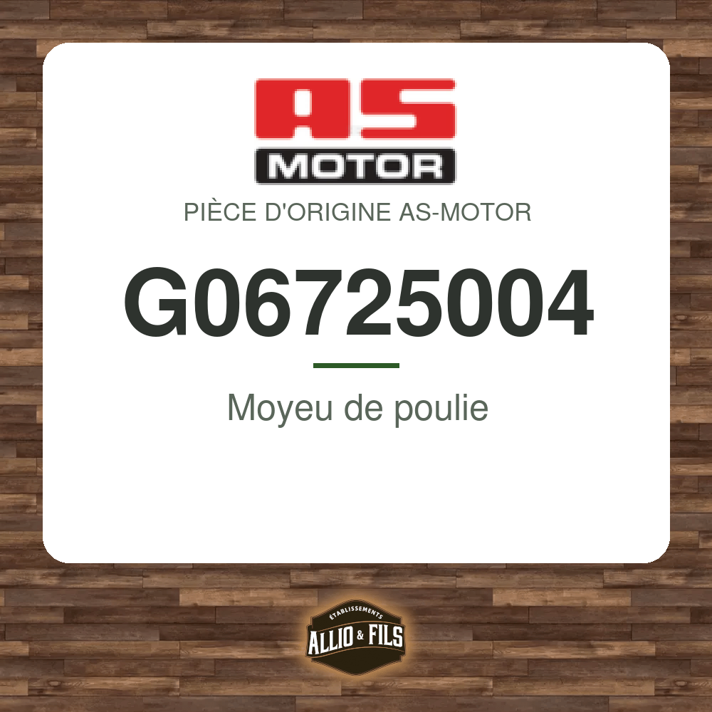 Moyeu de poulie - AS-Motor G06725004