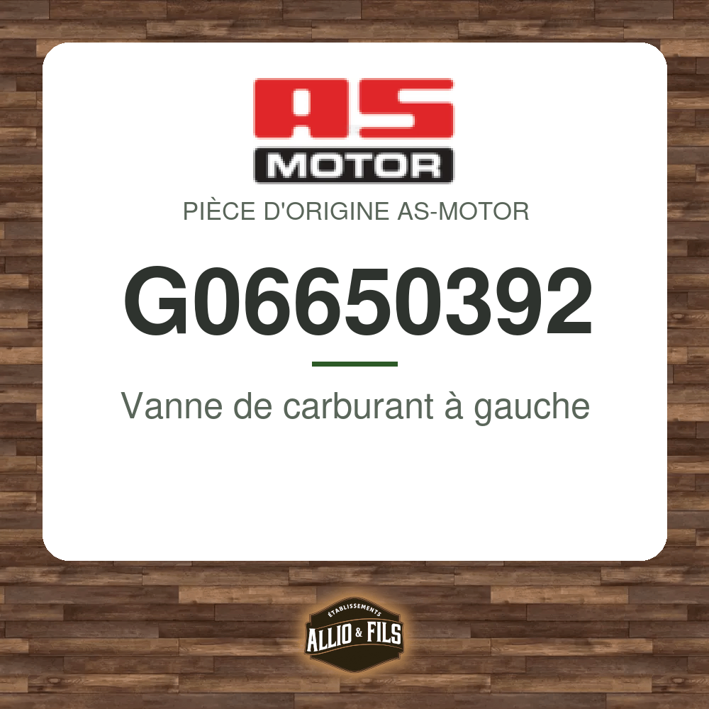 Vanne de carburant à gauche - AS-Motor G06650392