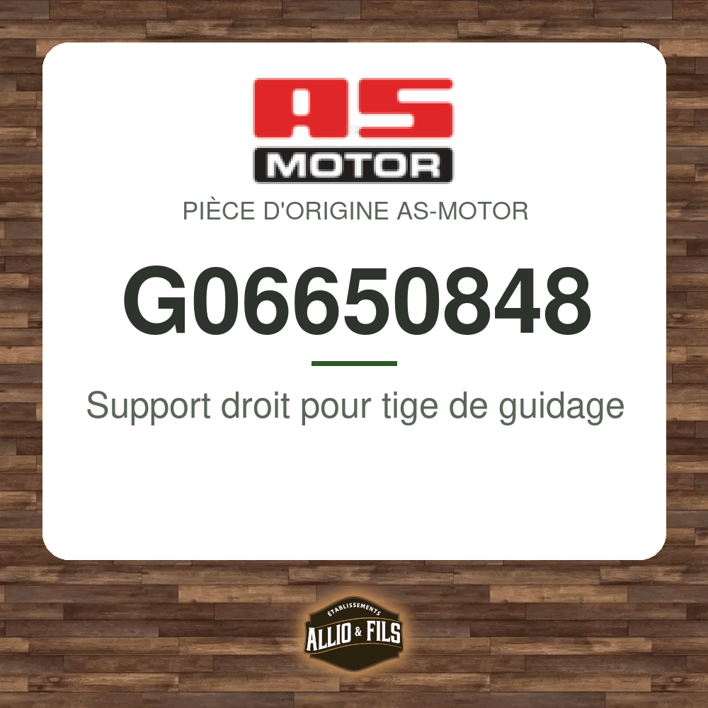 Support droit pour tige de guidage - AS-Motor G06650848