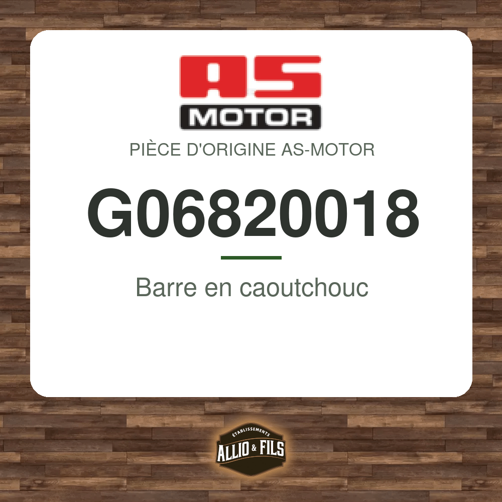 Barre en caoutchouc - AS-Motor G06820018