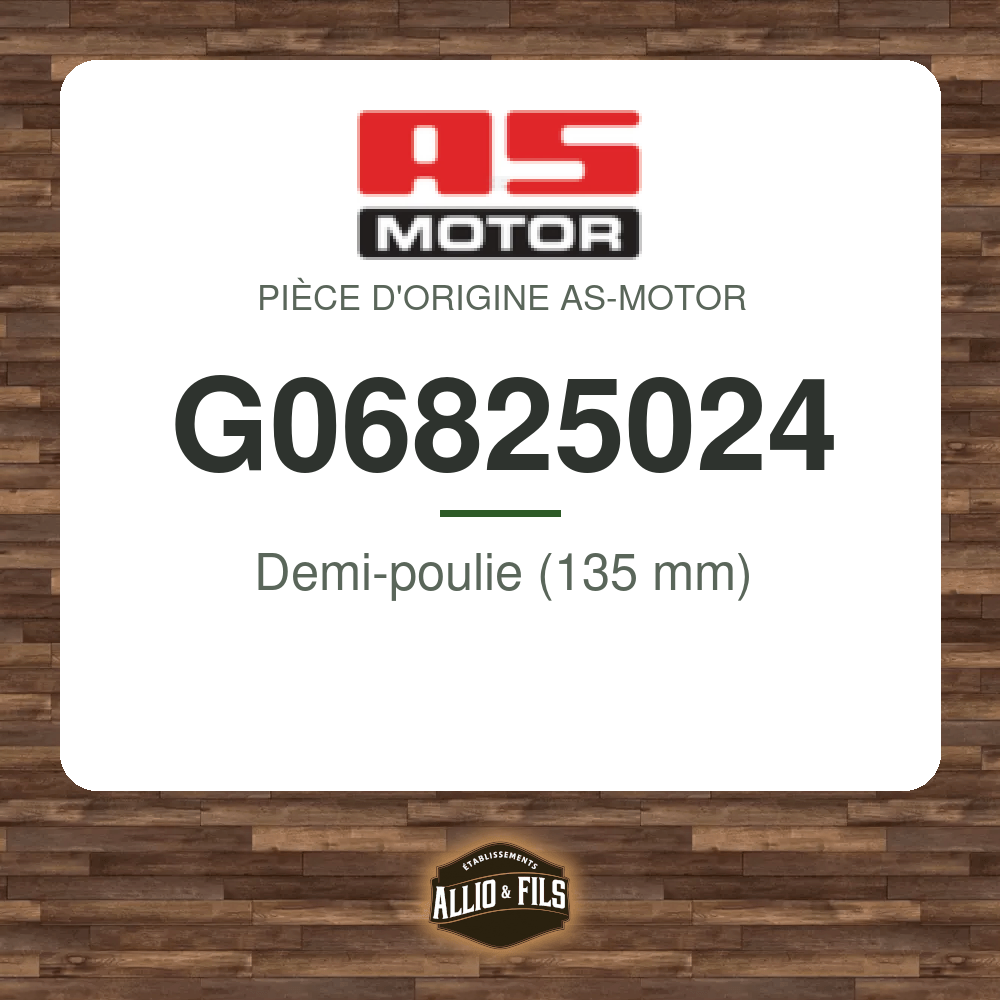 Demi-poulie (135 mm) - AS-Motor G06825024