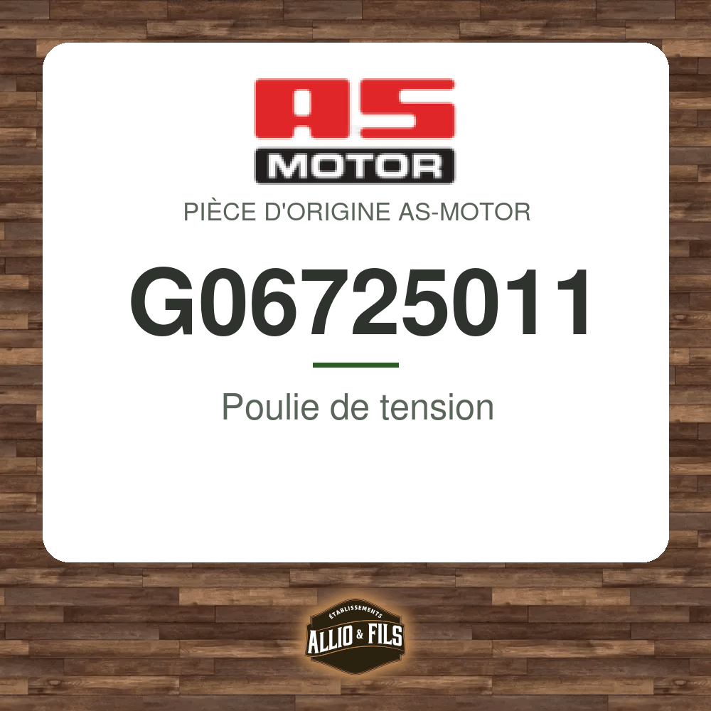Poulie de tension - AS-Motor G06725011