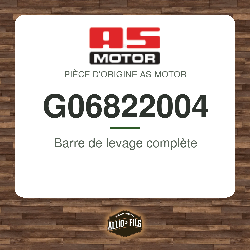 Barre de levage complète - AS-Motor G06822004