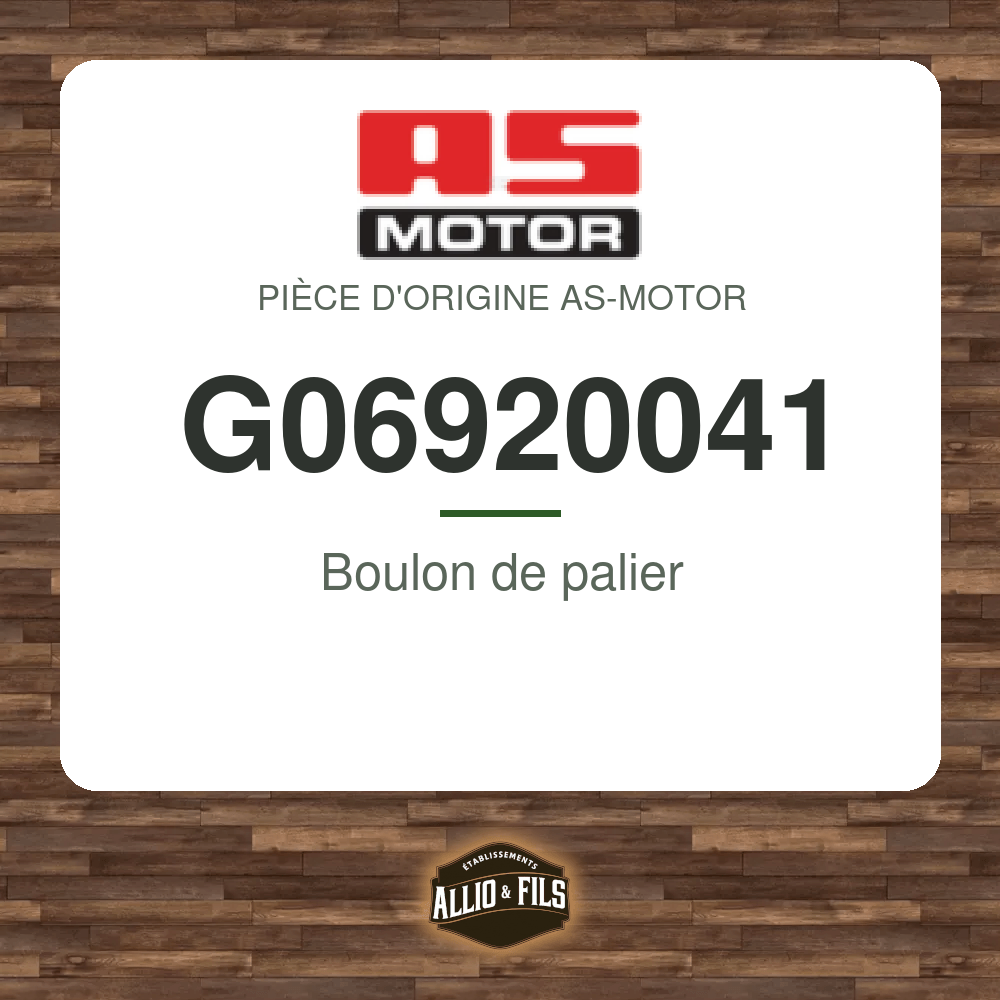 Boulon de palier - AS-Motor G06920041